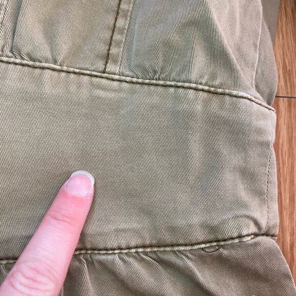 White House Black Market Olive Green Cotton Military Jacket Womens 0 - Picture 8 of 14